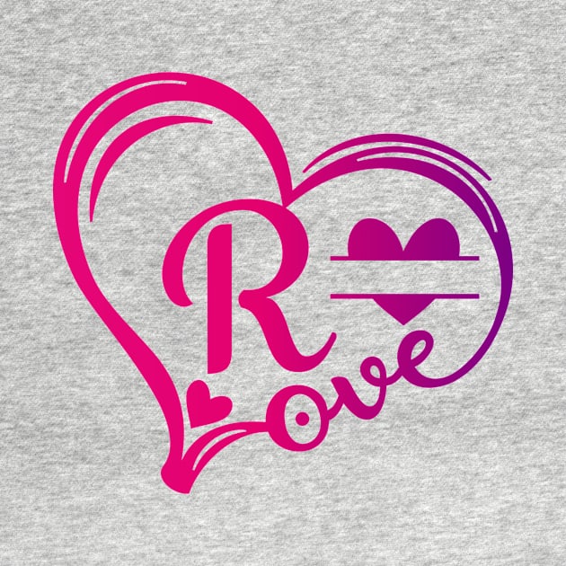 letter r monogram in the shape of love by Candy Store